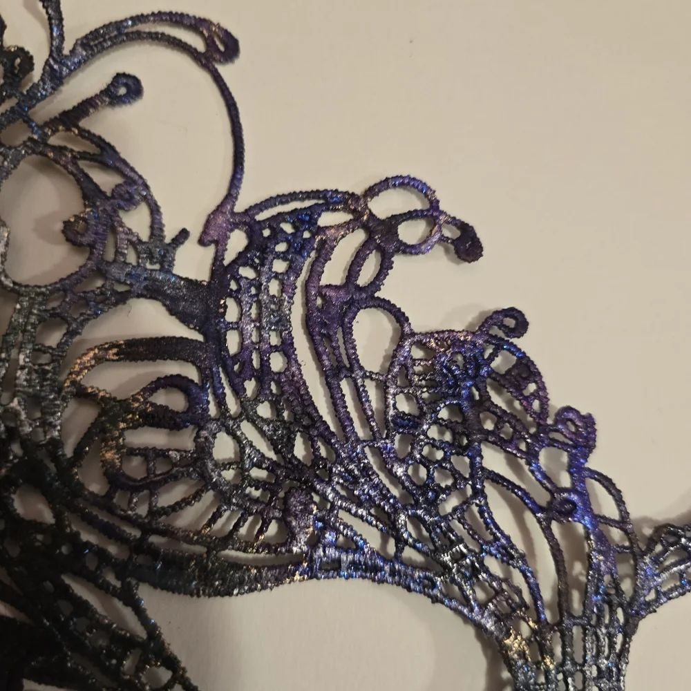 HANDCRAFTED Upcycled Lace Eye Mask HANDPAINTED Festival Mask Comic Con Sexy Play